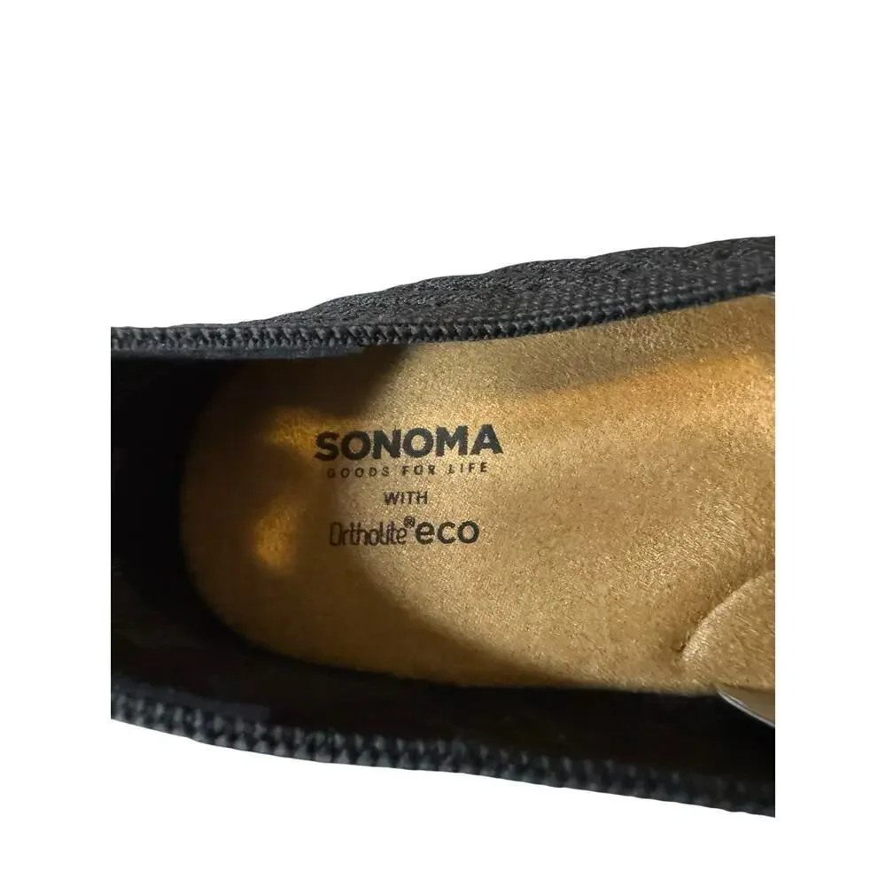 Sonoma NEW Catahoula Slip On Comfort Walking Shoes Black Size 7.5 Ortholite